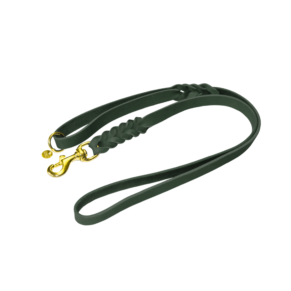 Fettleder City Leine Hunting Green
